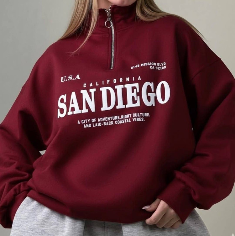 هودی نیمزیپ چاپ DIGOفیری سایز مناسب تا سایز ۴۶